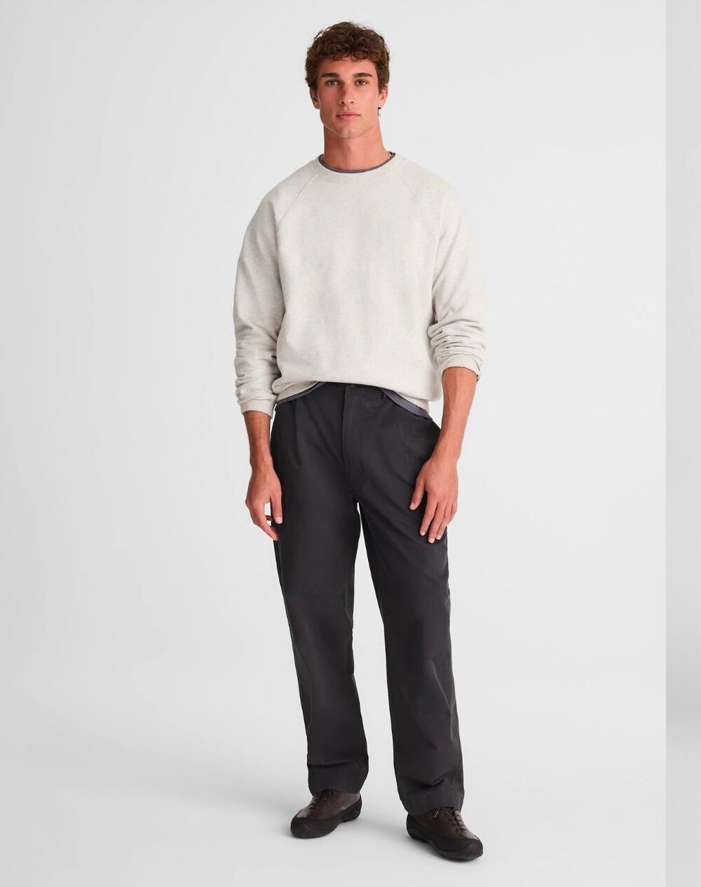 NWT Madewell Pleated Chino Pants in Uniform Twill size 38 color pepper gray.